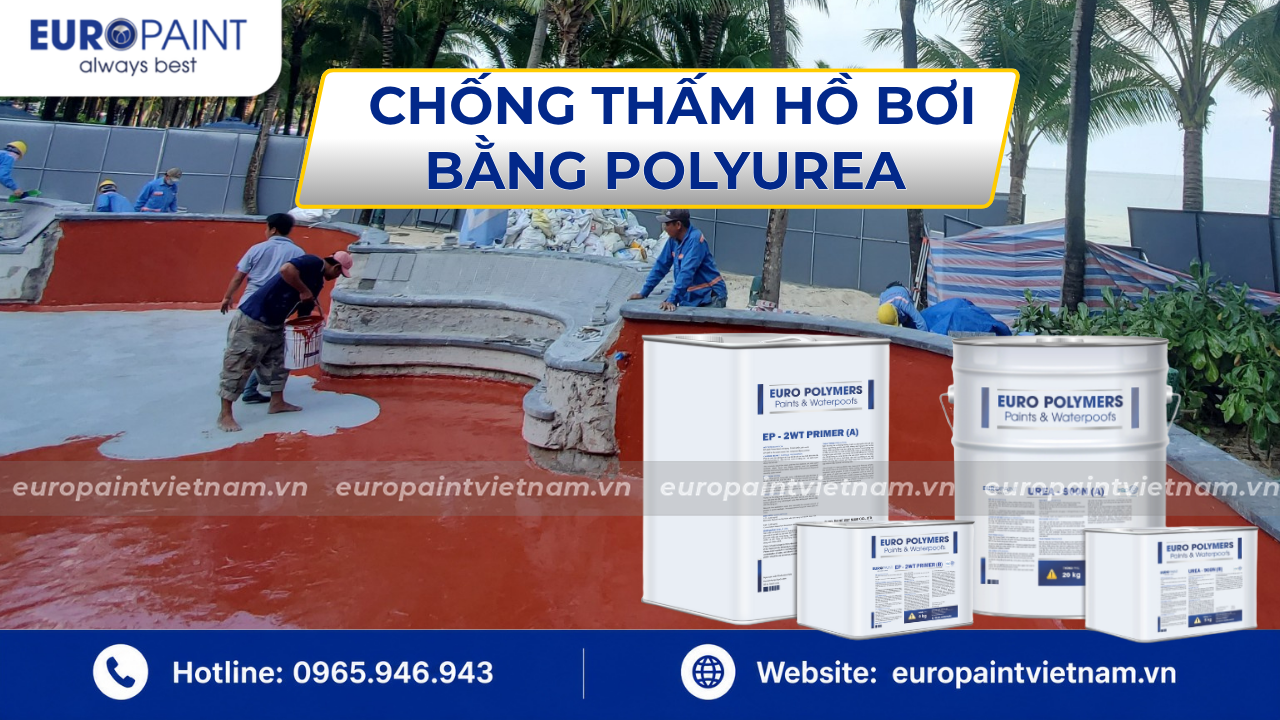 Chống thấm hồ bơi bằng polyurea hiệu suất cao
