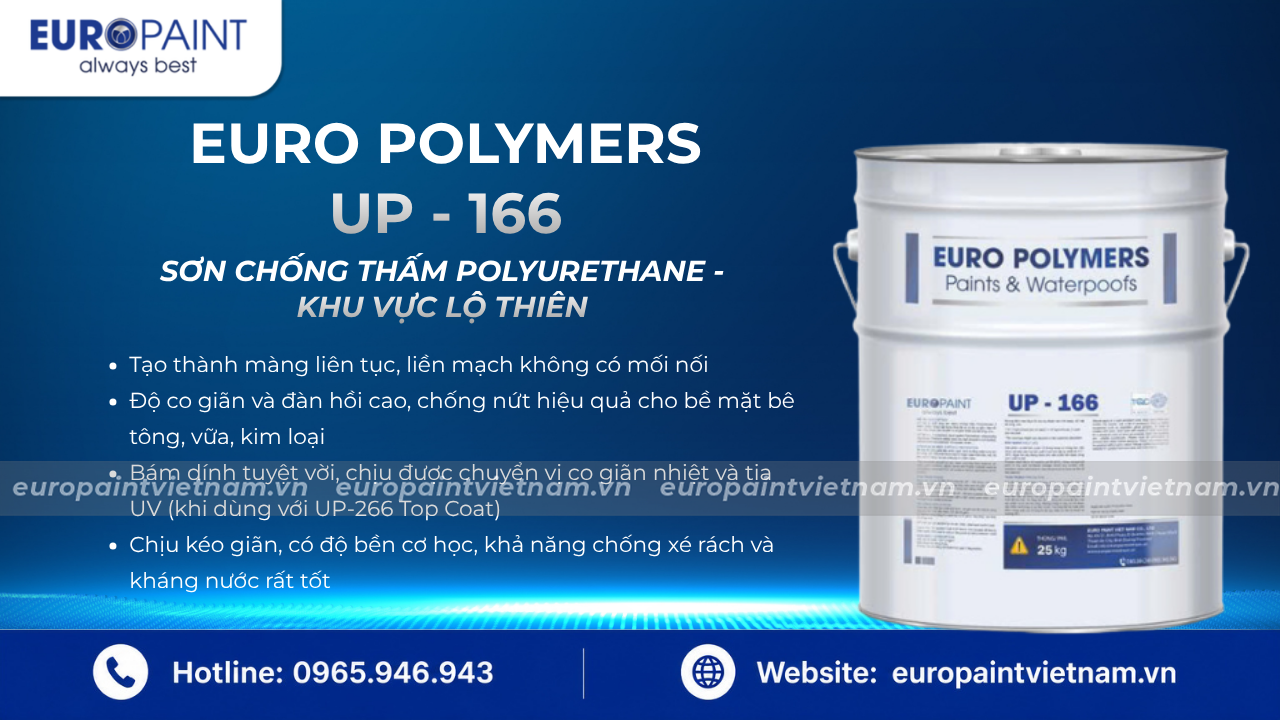 UP 166 - Giải pháp chống thấm Poluurethane cho khu vực lộ thiên