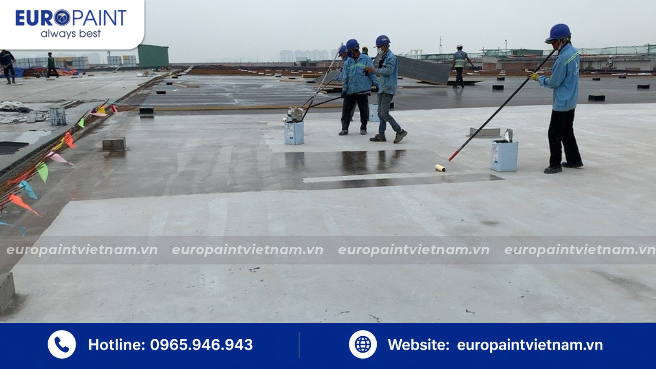 Quy trình thi công chống thấm sân thượng bền 20 năm chuẩn kỹ thuật bởi đội ngũ Euro Paint Việt Nam