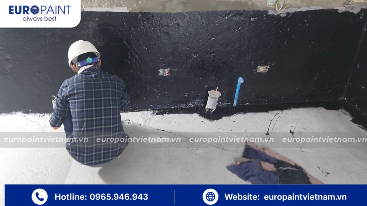 Vết nứt tầng hầm được xử lý triệt để bằng vật liệu chống thấm tầng hầm cao cấp của Euro Paint Việt Nam