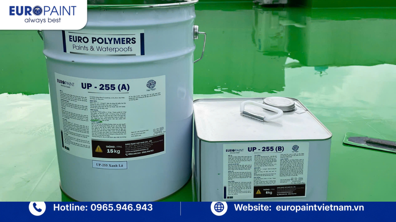 UP - 255 là dòng sản phẩm Euro Polymers chuyên dụng cho chống thấm ban công và sàn lộ thiên