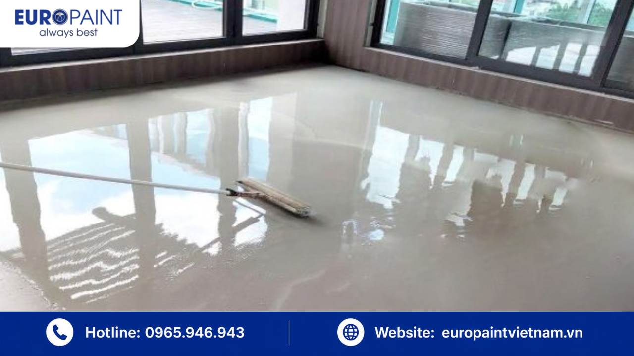 Quy trình thi công vữa tự san phẳng PU chuẩn kỹ thuật bởi đội ngũ Euro Paint Việt Nam