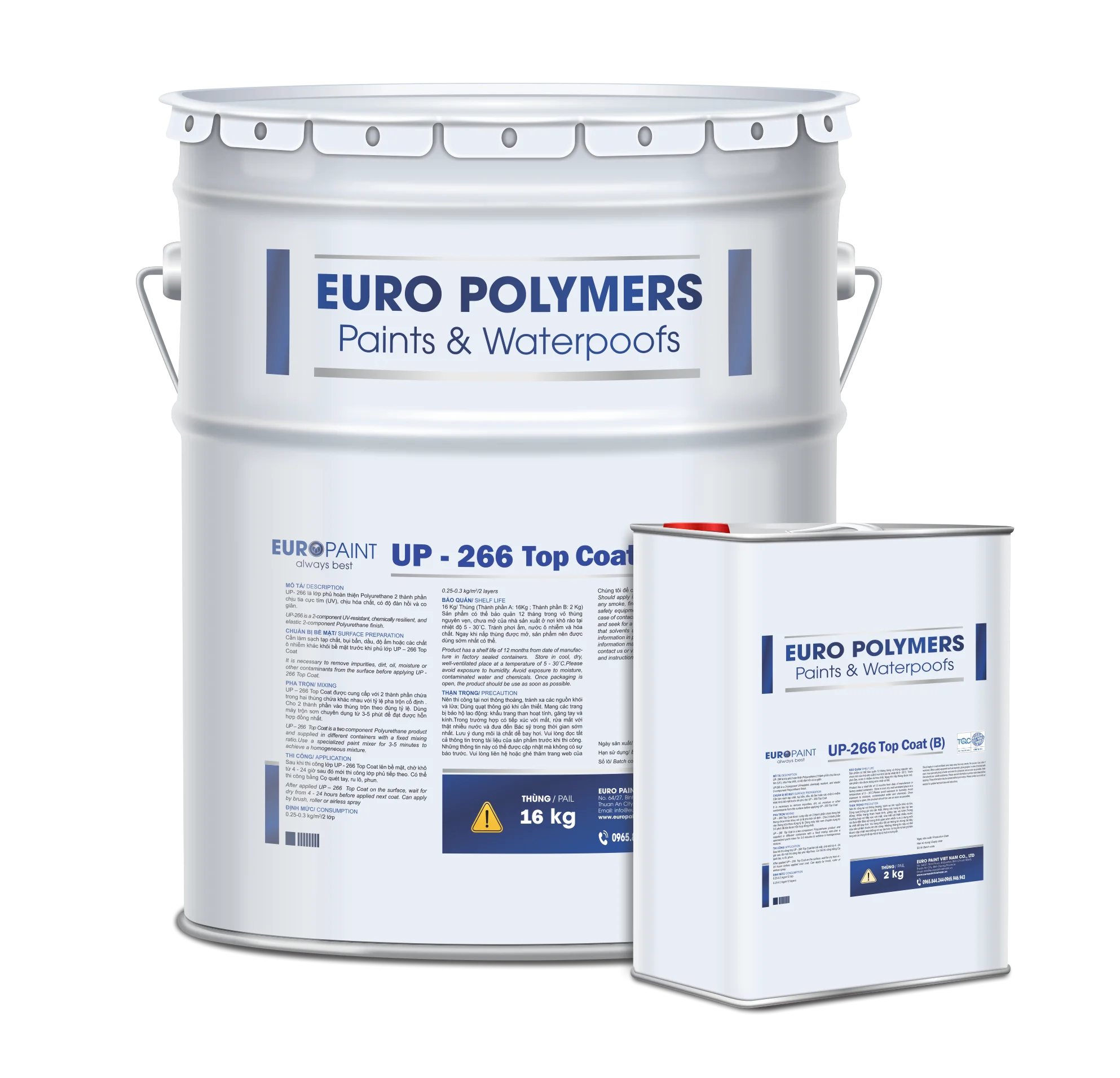 Thùng sơn Euro Polymers UP-266 Top Coat chống thấm, bảo vệ bề mặt