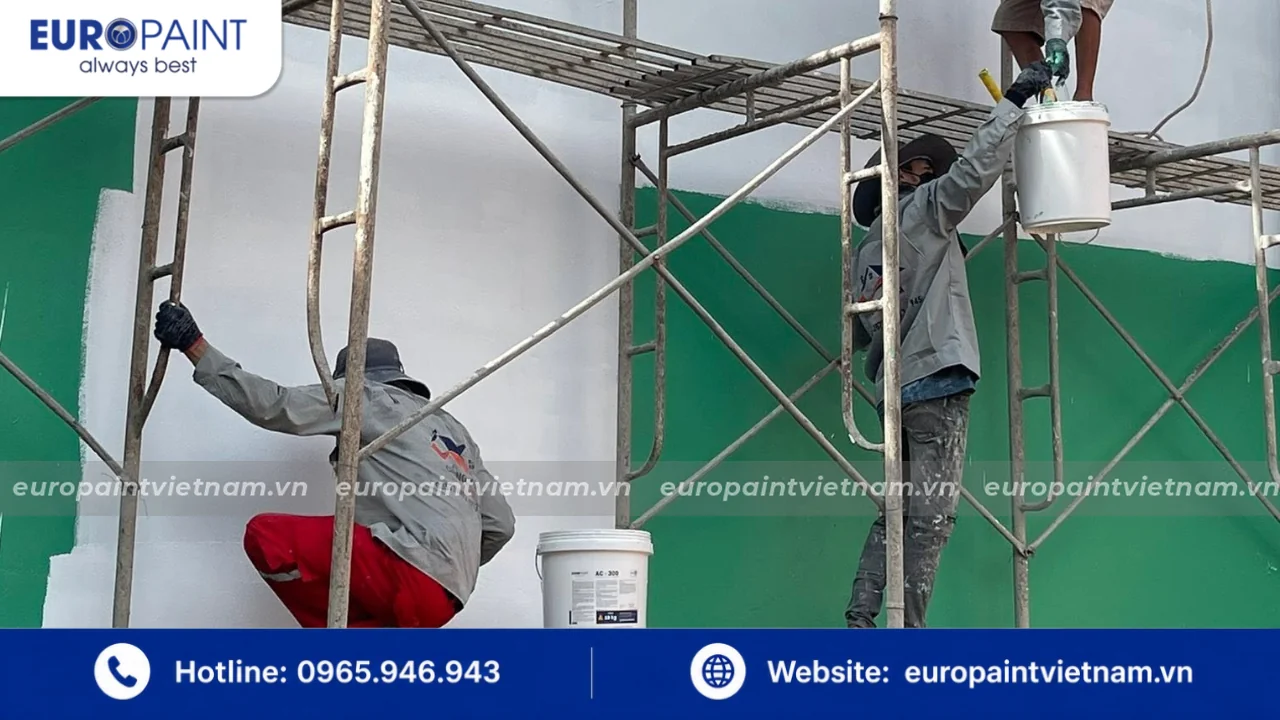 Euro Paint – Giải pháp chống thấm cao cấp cho công trình Thi công sơn AC 300 chống thấm cho tường đứng