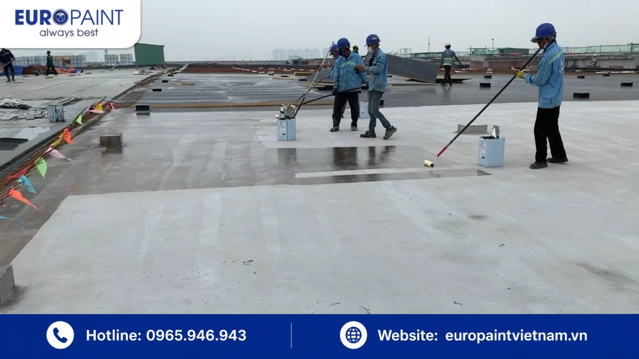 Quy trình thi công chống thấm sân thượng bền 20 năm chuẩn kỹ thuật bởi đội ngũ Euro Paint Việt Nam