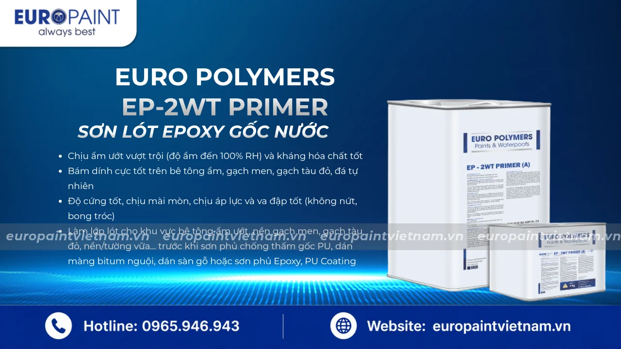 Euro Polymers EP-2WT Primer - Lớp lót epoxy gốc nước của Euro Paint