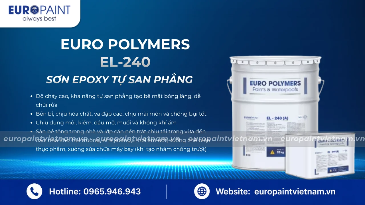 Sơn bê tông tự san phẳng EL-240 cho bề mặt phẳng mịn chuẩn công nghiệp